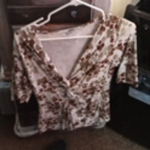 Nice plunging neck sexy blouse